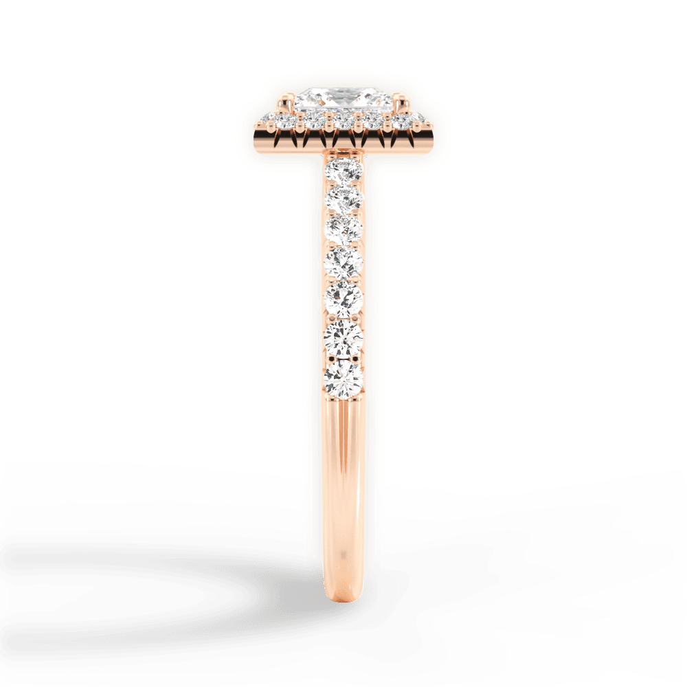 Kathleen Princess Cut Lab Grown Diamond 18Kt Rose Gold Engagement Ring - View 2