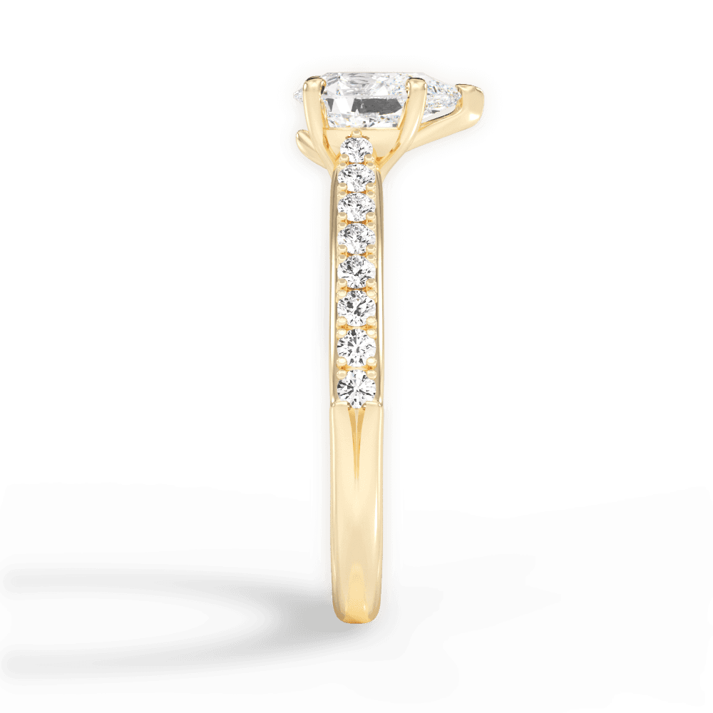 Elizabeth Pear Cut Lab Grown Diamond 18Kt Yellow Gold Engagement Ring - View 3