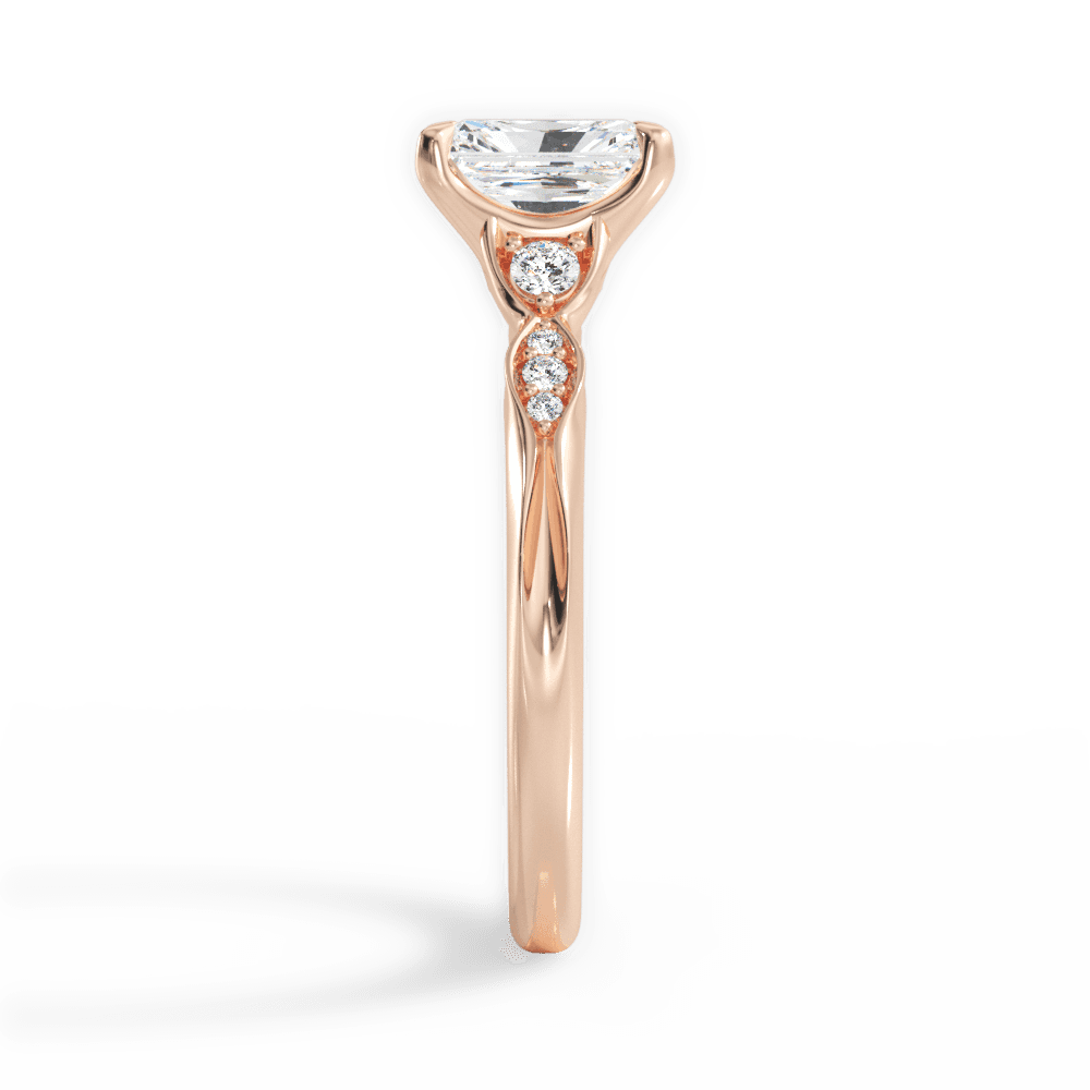 Cassie Radiant Cut Lab Grown Diamond 18Kt Rose Gold Engagement Ring - View 4