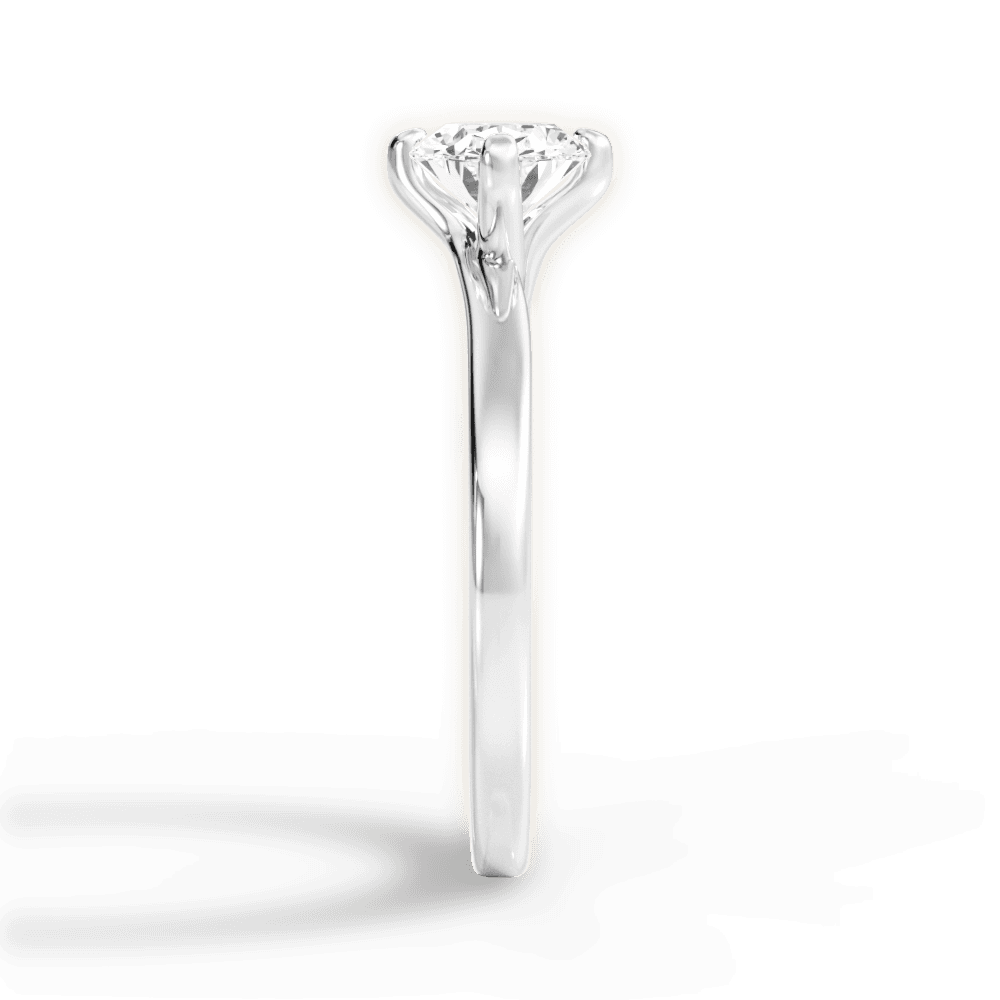 Ashley Oval Cut Lab Grown Diamond 14Kt White Gold Engagement Ring - View 4