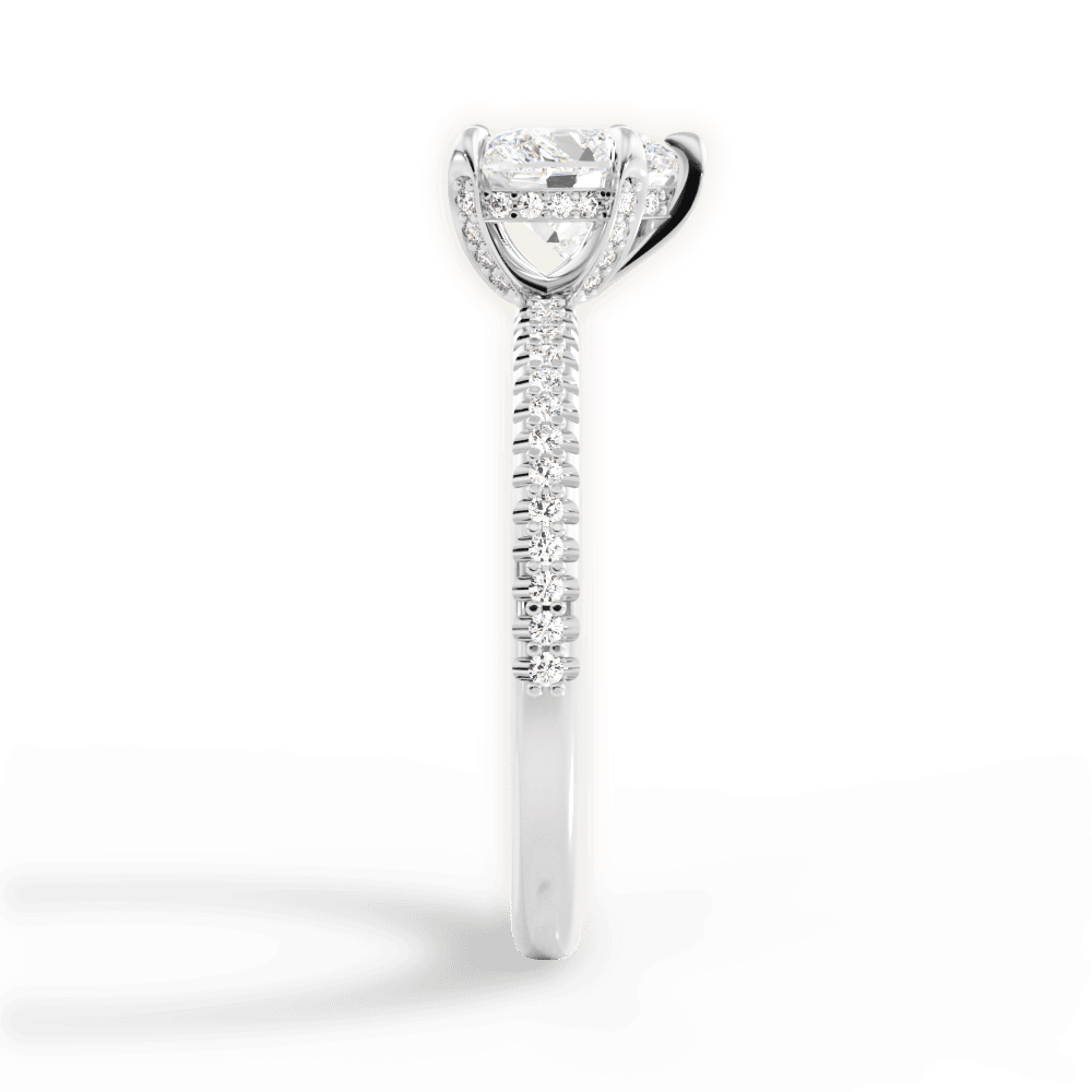 Helen Heart Cut Lab Grown Diamond 14Kt White Gold Engagement Ring - View 4