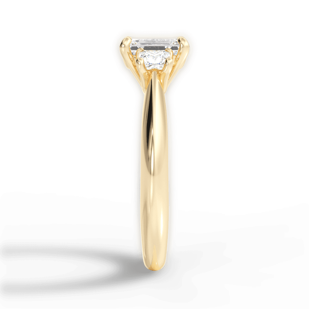 Dorothy Emerald Cut Lab Grown Diamond 18Kt Yellow Gold Engagement Ring - View 3