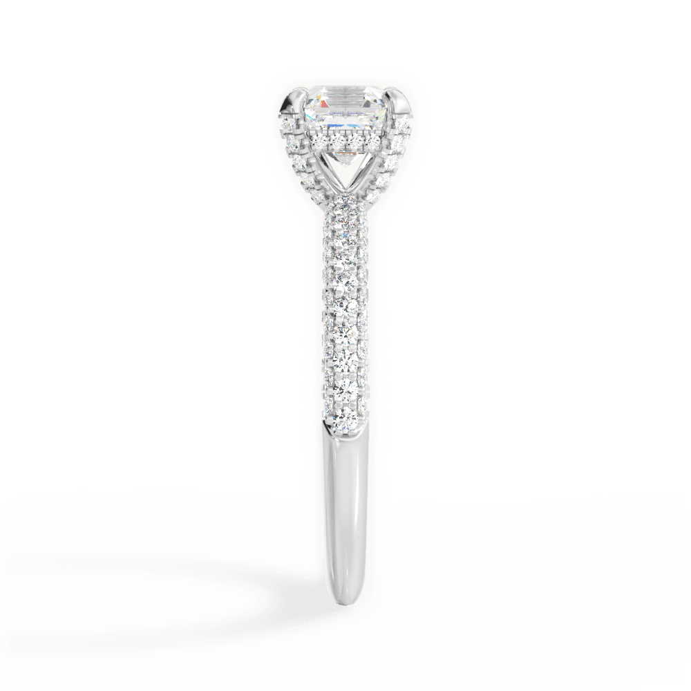 Lisa Asscher Cut Lab Grown Diamond Platinum Engagement Ring - View 4
