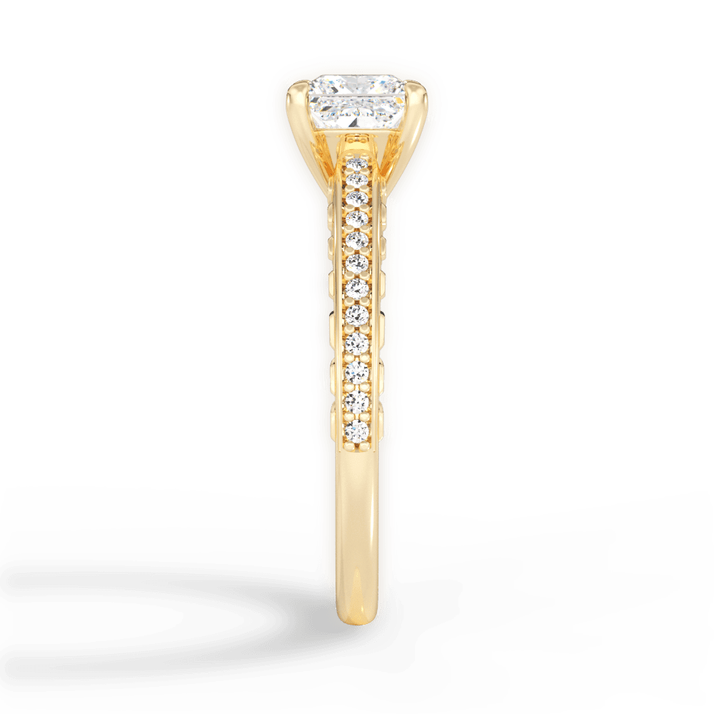 Caroline Princess Cut Lab Grown Diamond 18Kt Yellow Gold Engagement Ring - View 3