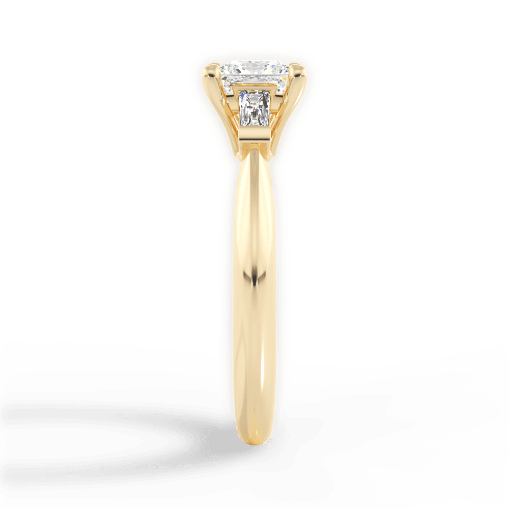 Emily Princess Cut Lab Grown Diamond 18Kt Yellow Gold Engagement Ring - View 4