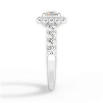 Lacey Asscher Cut Lab Grown Diamond 14Kt White Gold Engagement Ring - View 4