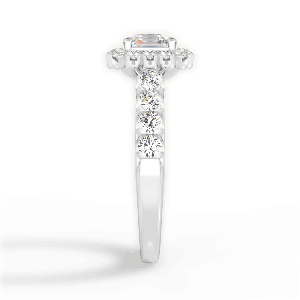 Lacey Asscher Cut Lab Grown Diamond 14Kt White Gold Engagement Ring - View 4