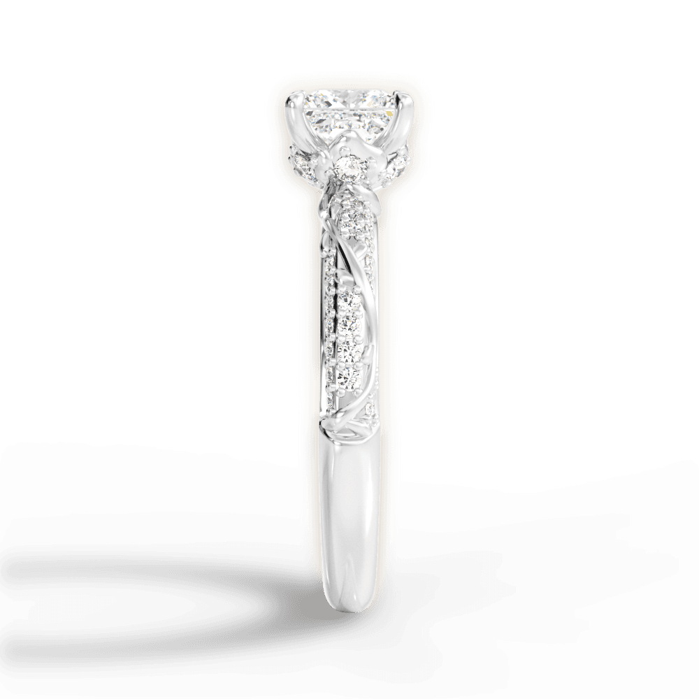 Josephine Princess Cut Lab Grown Diamond Platinum Engagement Ring - View 4