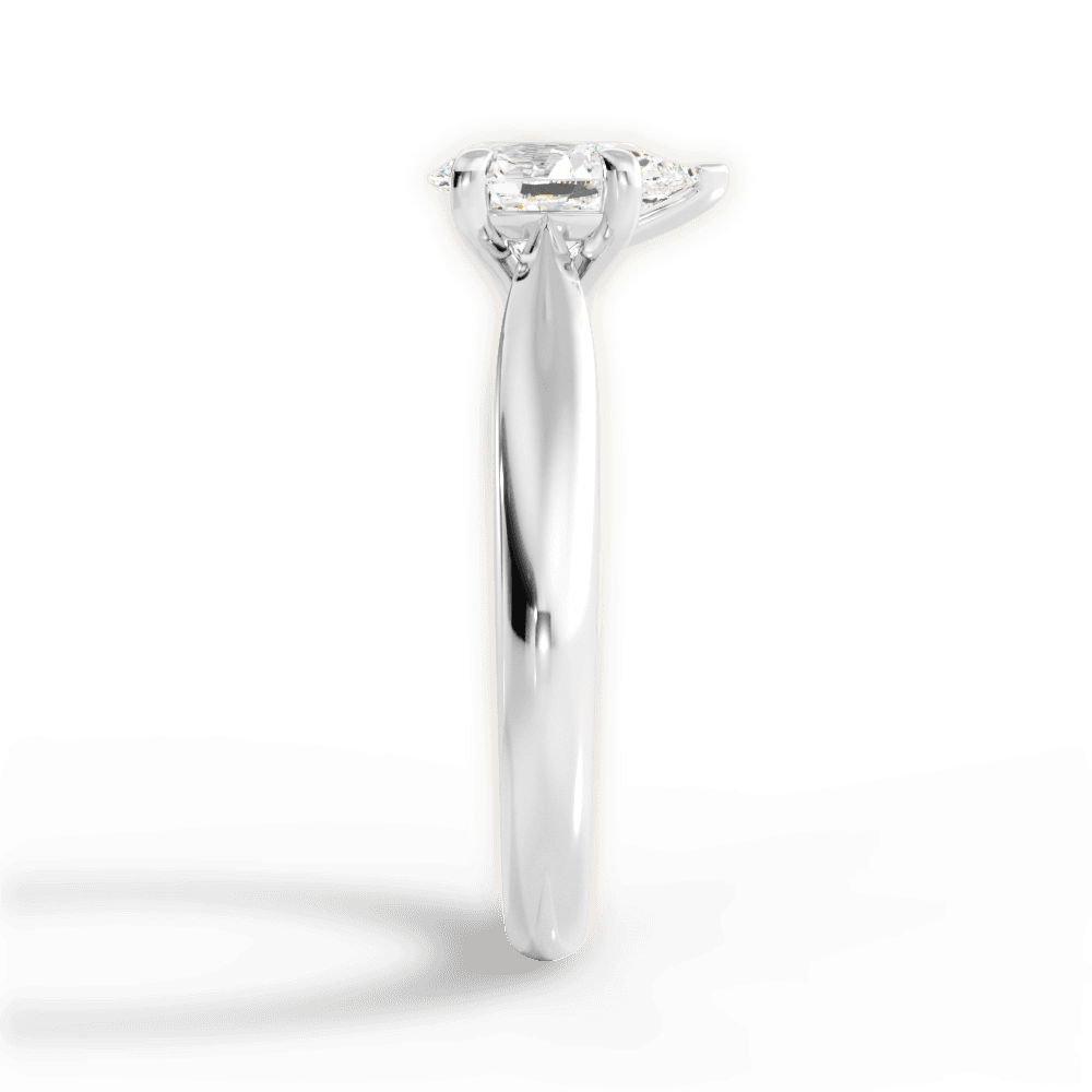 Amy Pear Cut Lab Grown Diamond 18Kt White Gold Engagement Ring - View 4
