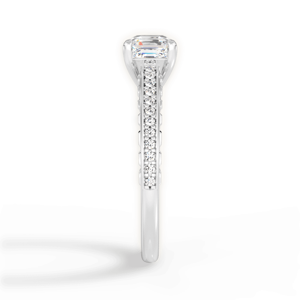 Caroline Asscher Cut Lab Grown Diamond 14Kt White Gold Engagement Ring - View 4