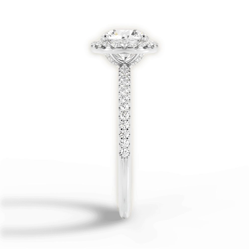 Joanne Round Cut Lab Grown Diamond 18Kt White Gold Engagement Ring - View 2