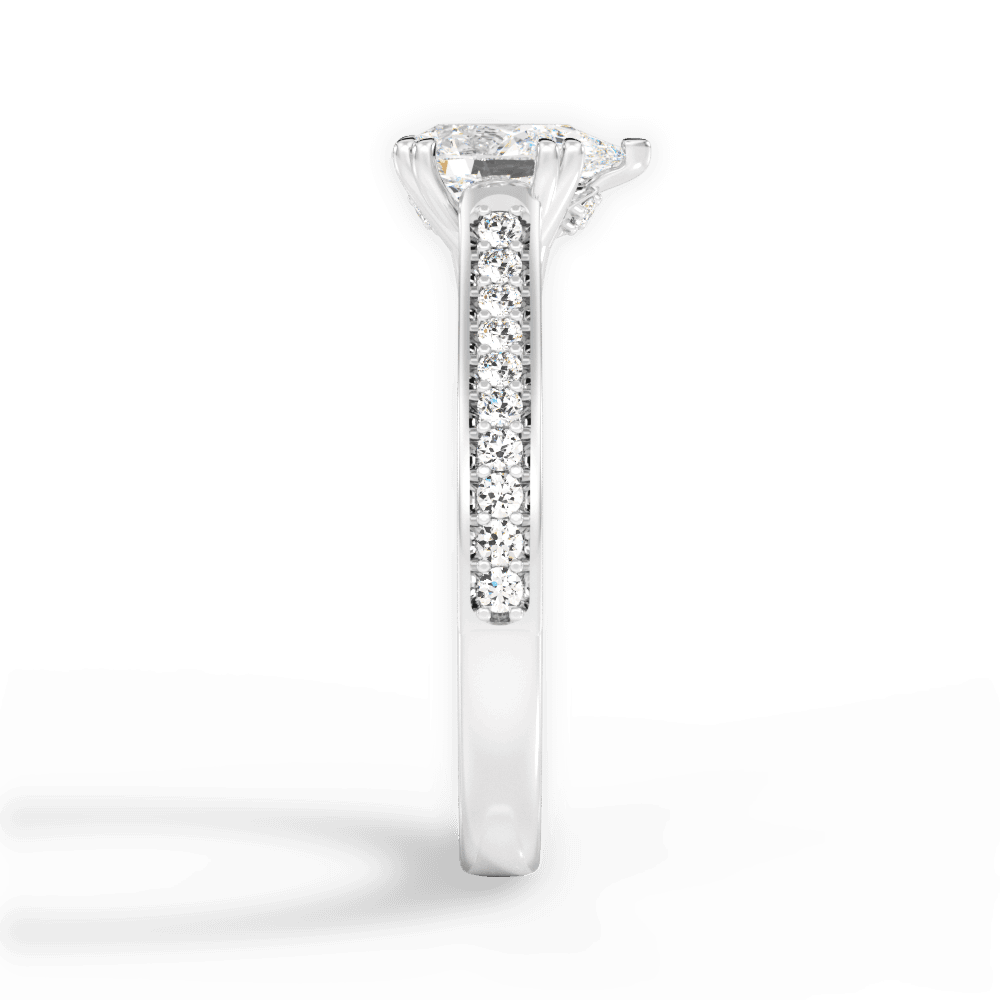 Deborah Pear Cut Lab Grown Diamond 14Kt White Gold Engagement Ring - View 4
