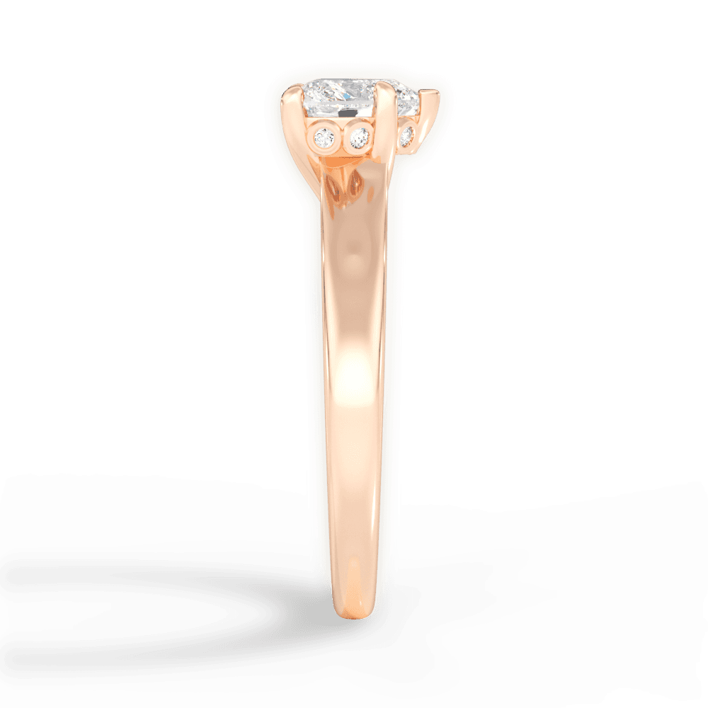 Carol Heart Cut Lab Grown Diamond 18Kt Rose Gold Engagement Ring - View 4