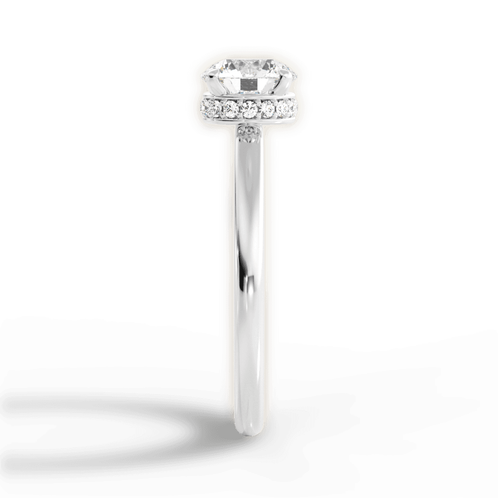 Brianna Round Cut Lab Grown Diamond 14Kt White Gold Engagement Ring - View 4