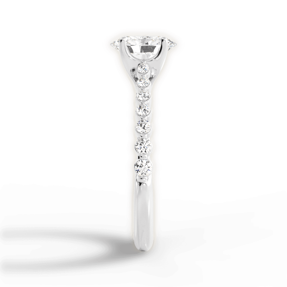 Dana Oval Cut Lab Grown Diamond Platinum Engagement Ring - View 4