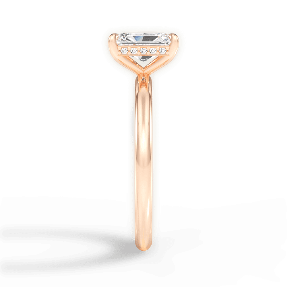 Brenda Radiant Cut Lab Grown Diamond 18Kt Rose Gold Engagement Ring - View 3