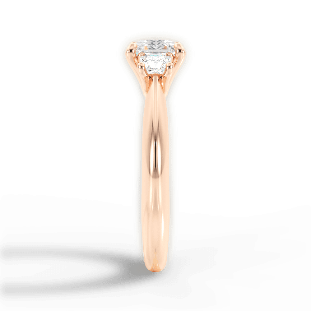 Dorothy Asscher Cut Lab Grown Diamond 18Kt Rose Gold Engagement Ring - View 2