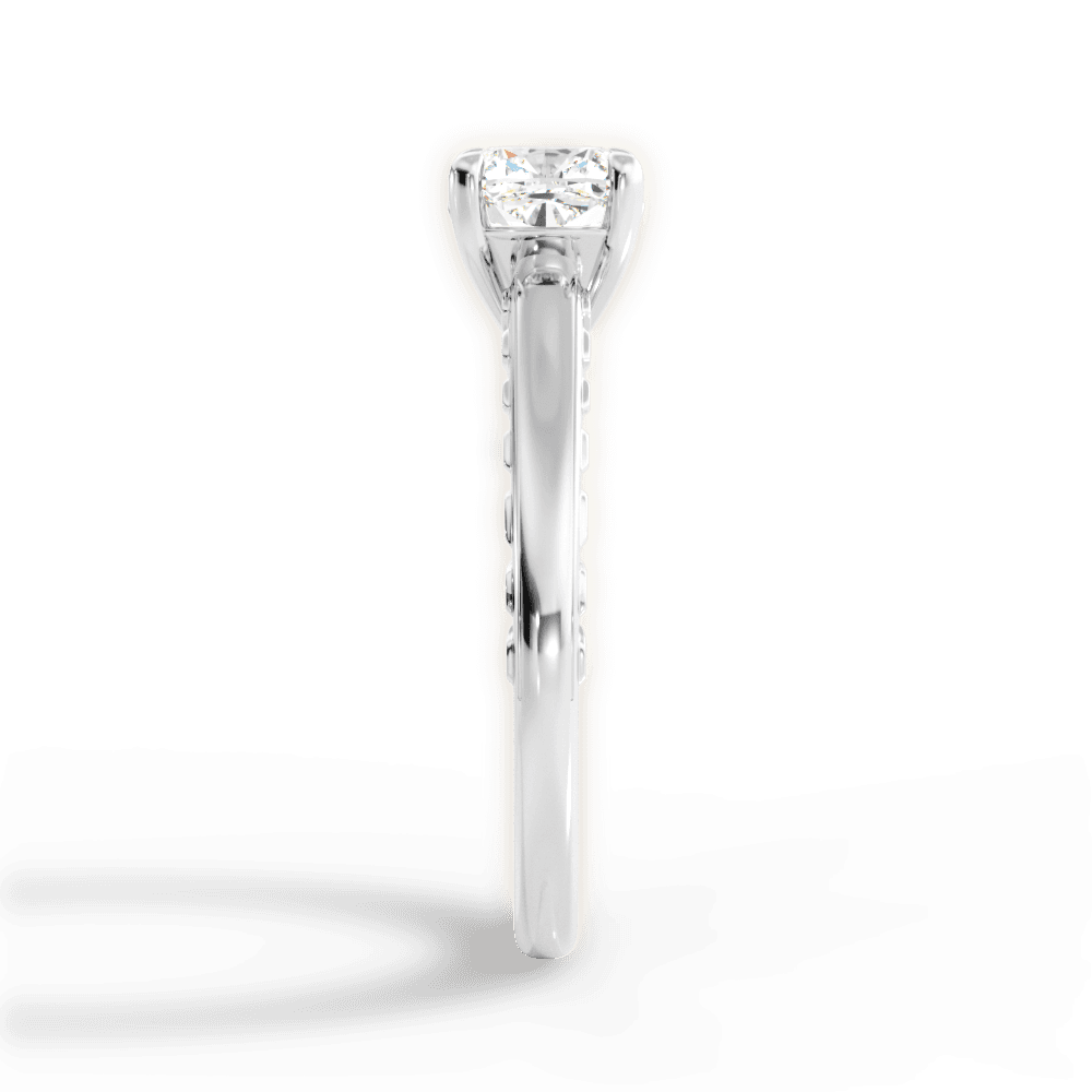 Annette Cushion Cut Lab Grown Diamond 14Kt White Gold Engagement Ring - View 4