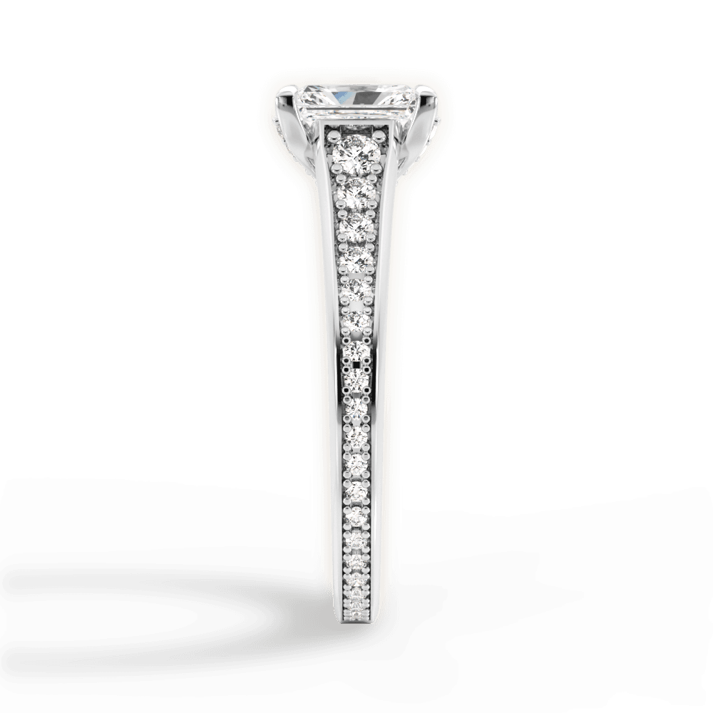 Leslie Radiant Cut Lab Grown Diamond 14Kt White Gold Engagement Ring - View 3
