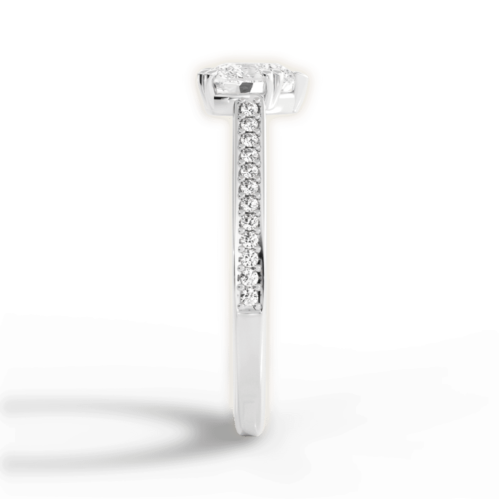 Denise Heart Cut Lab Grown Diamond Platinum Engagement Ring - View 4