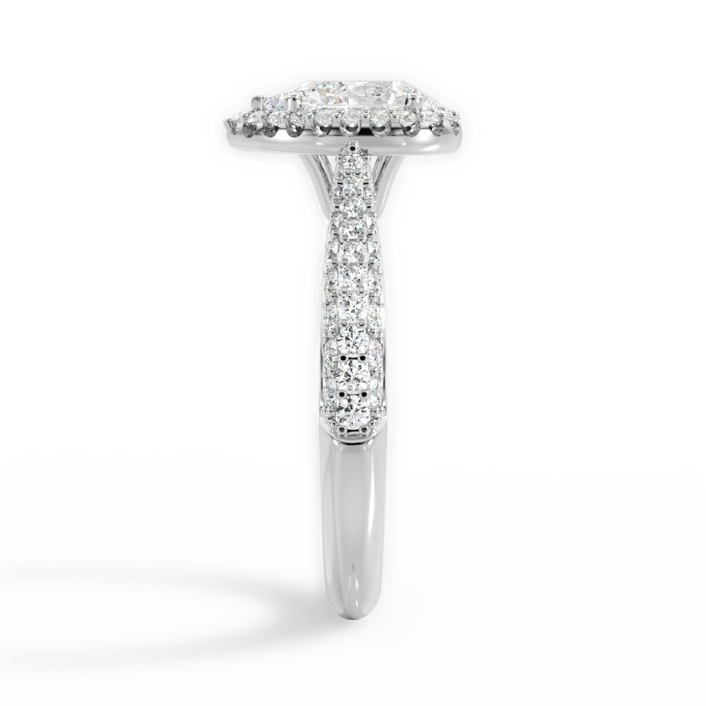 Lucy Pear Cut Lab Grown Diamond 18Kt White Gold Engagement Ring - View 2