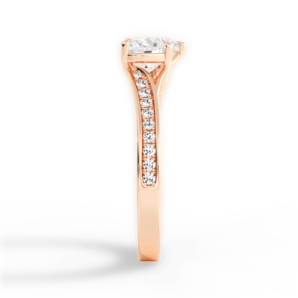 Elise Heart Cut Lab Grown Diamond 18Kt Rose Gold Engagement Ring - View 2