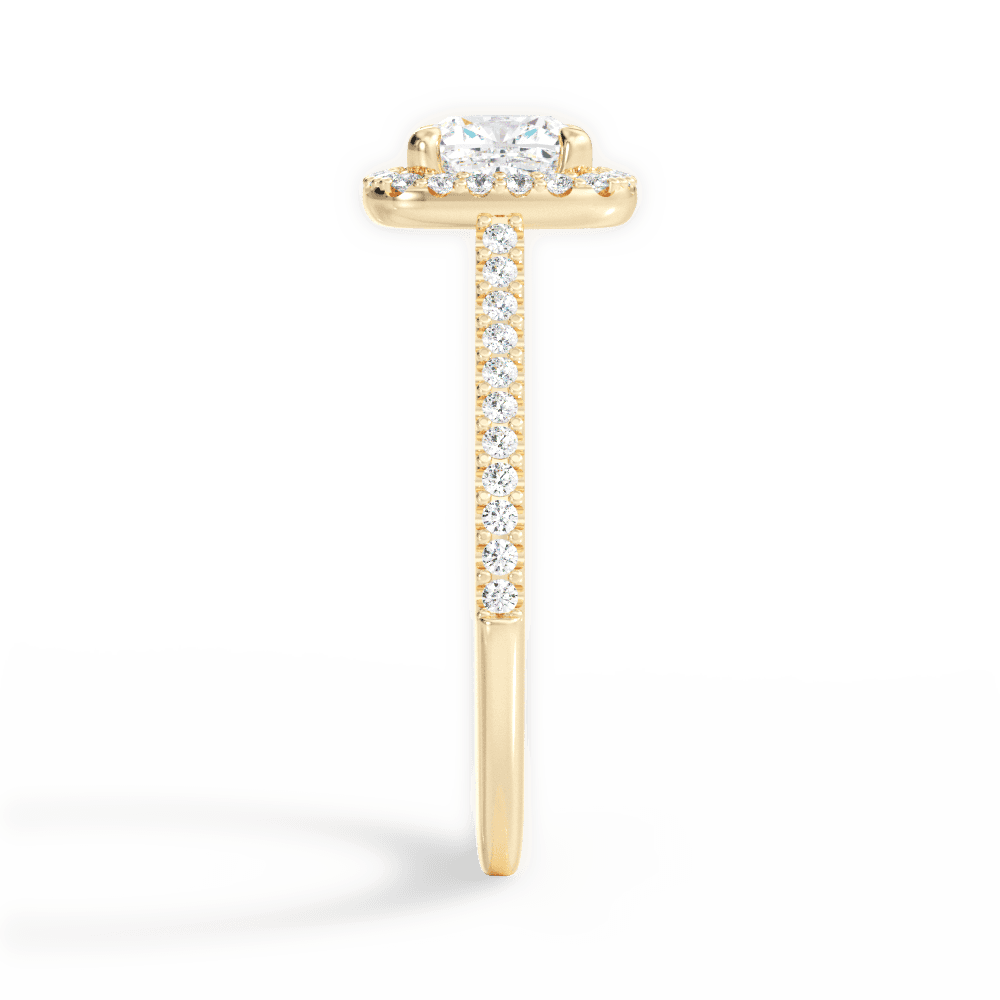 Jeanne Cushion Cut Lab Grown Diamond 18Kt Yellow Gold Engagement Ring - View 3