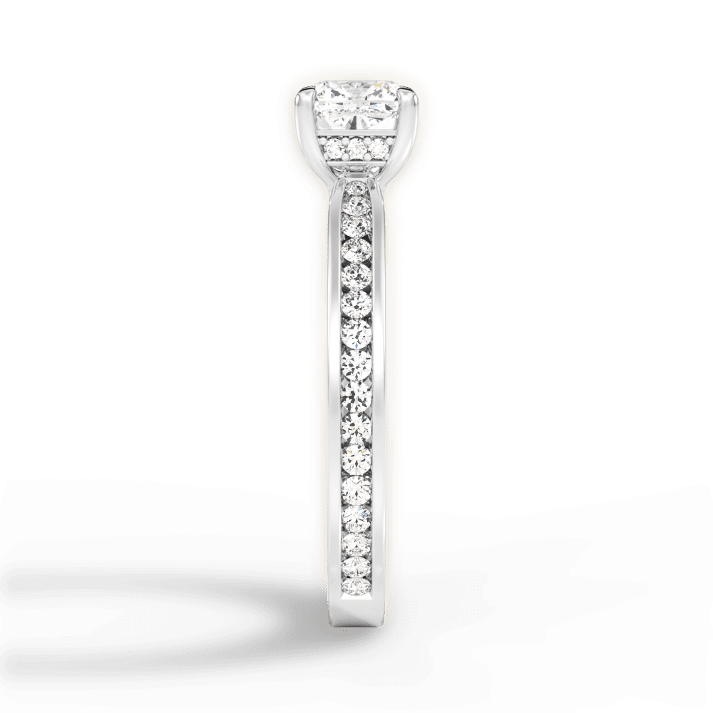 Katelyn Cushion Cut Lab Grown Diamond 18Kt White Gold Engagement Ring - View 3