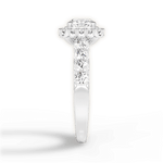 Lydia Cushion Cut Lab Grown Diamond Platinum Engagement Ring - View 2