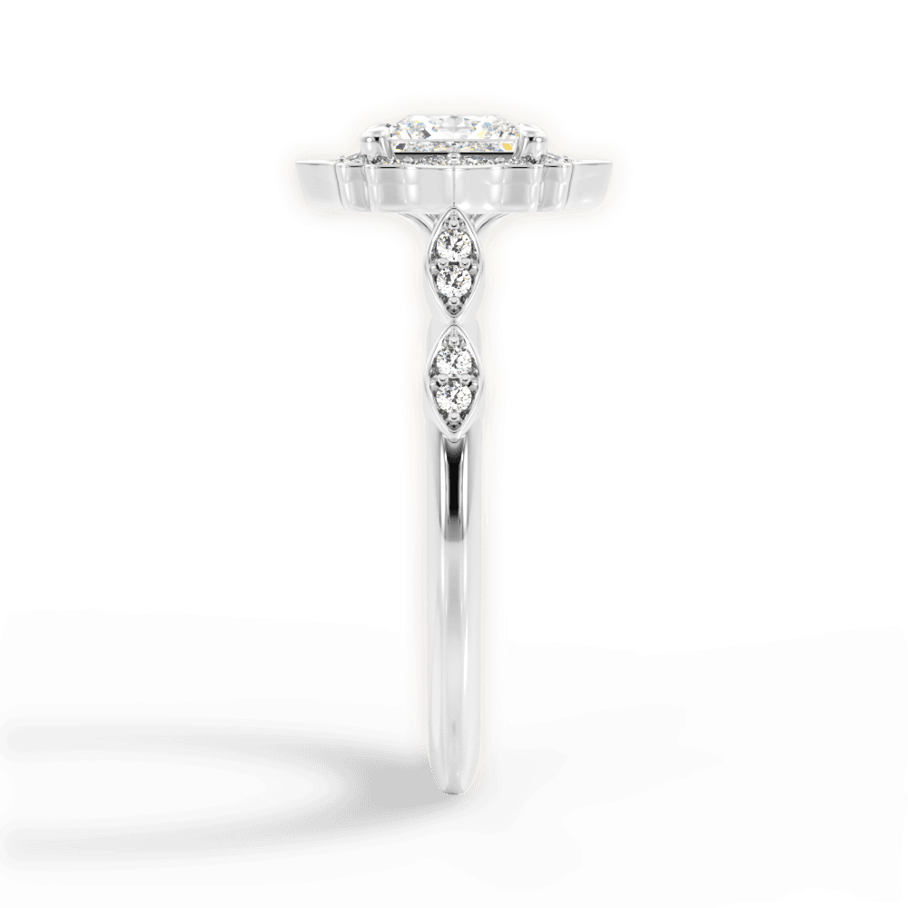 Julie Princess Cut Lab Grown Diamond Platinum Engagement Ring - View 4