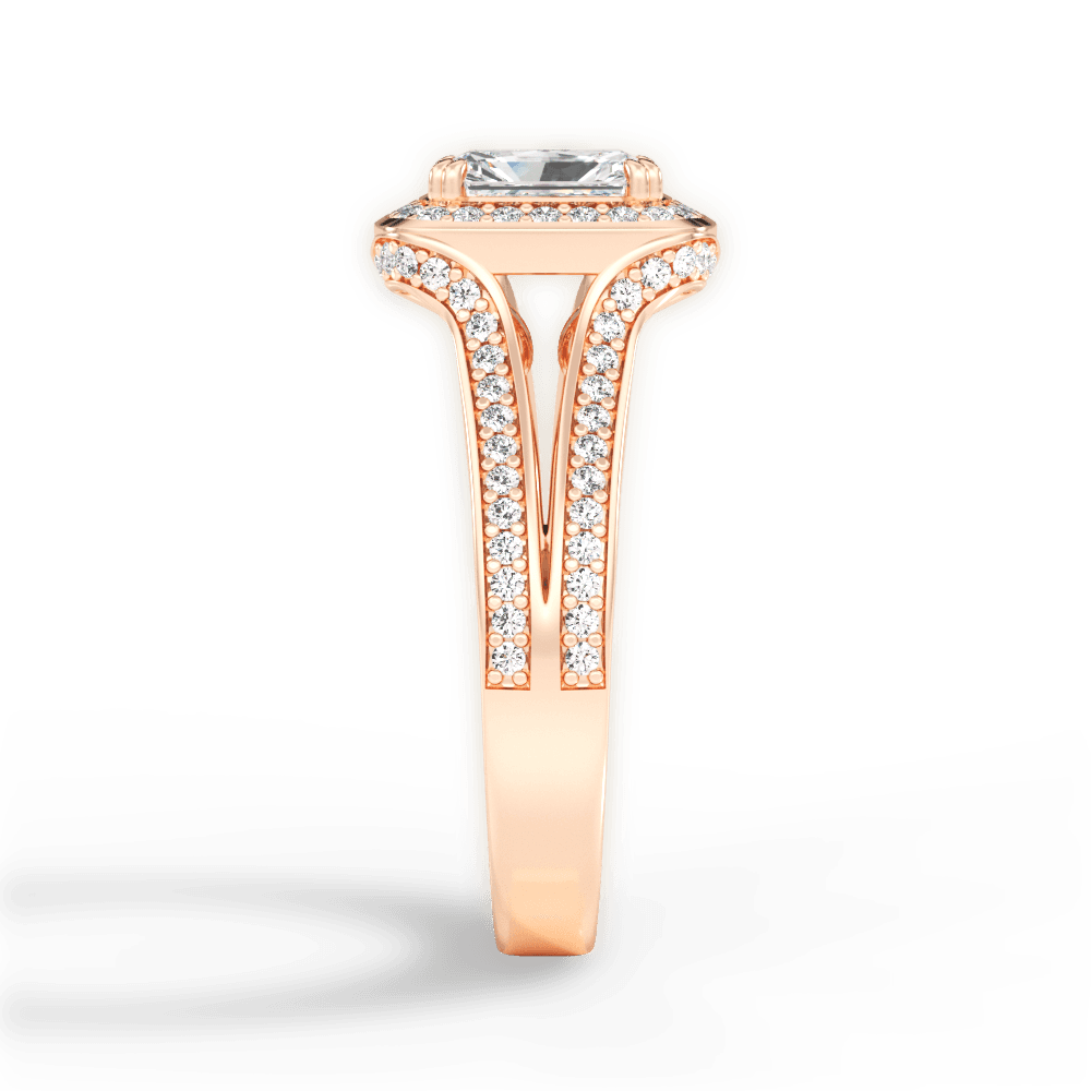 Mackenzie Radiant Cut Lab Grown Diamond 18Kt Rose Gold Engagement Ring - View 3