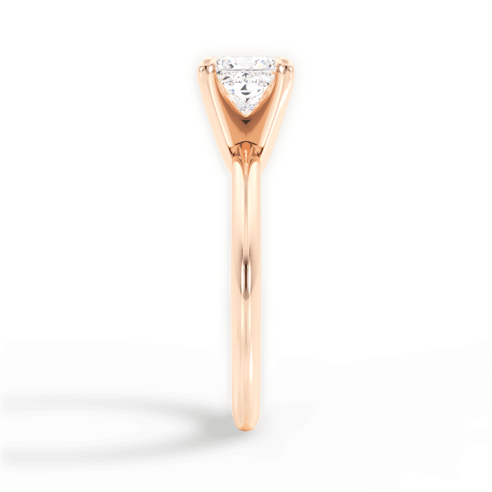 Casey Princess Cut Lab Grown Diamond 18Kt Rose Gold Engagement Ring - View 2