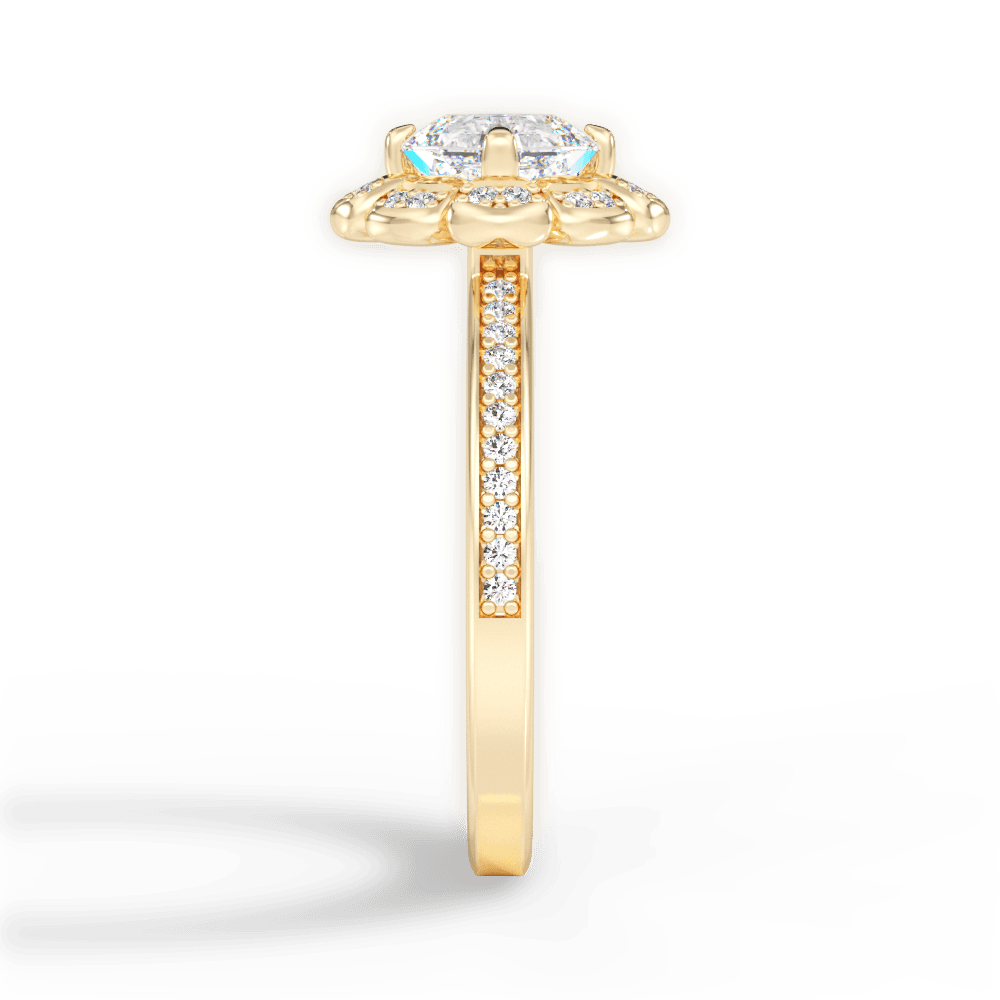 Hayley Asscher Cut Lab Grown Diamond 18Kt Yellow Gold Engagement Ring - View 3