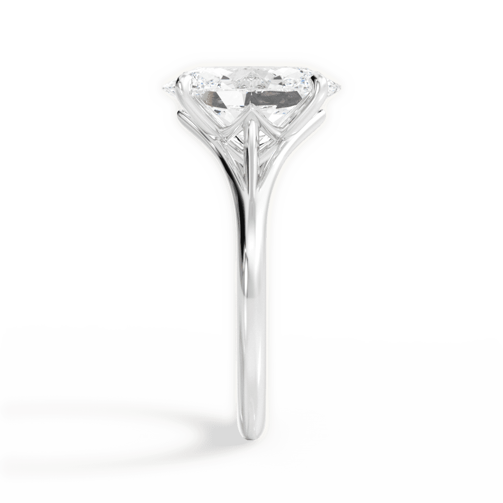 Anita Oval Cut Lab Grown Diamond 18Kt White Gold Engagement Ring - View 2