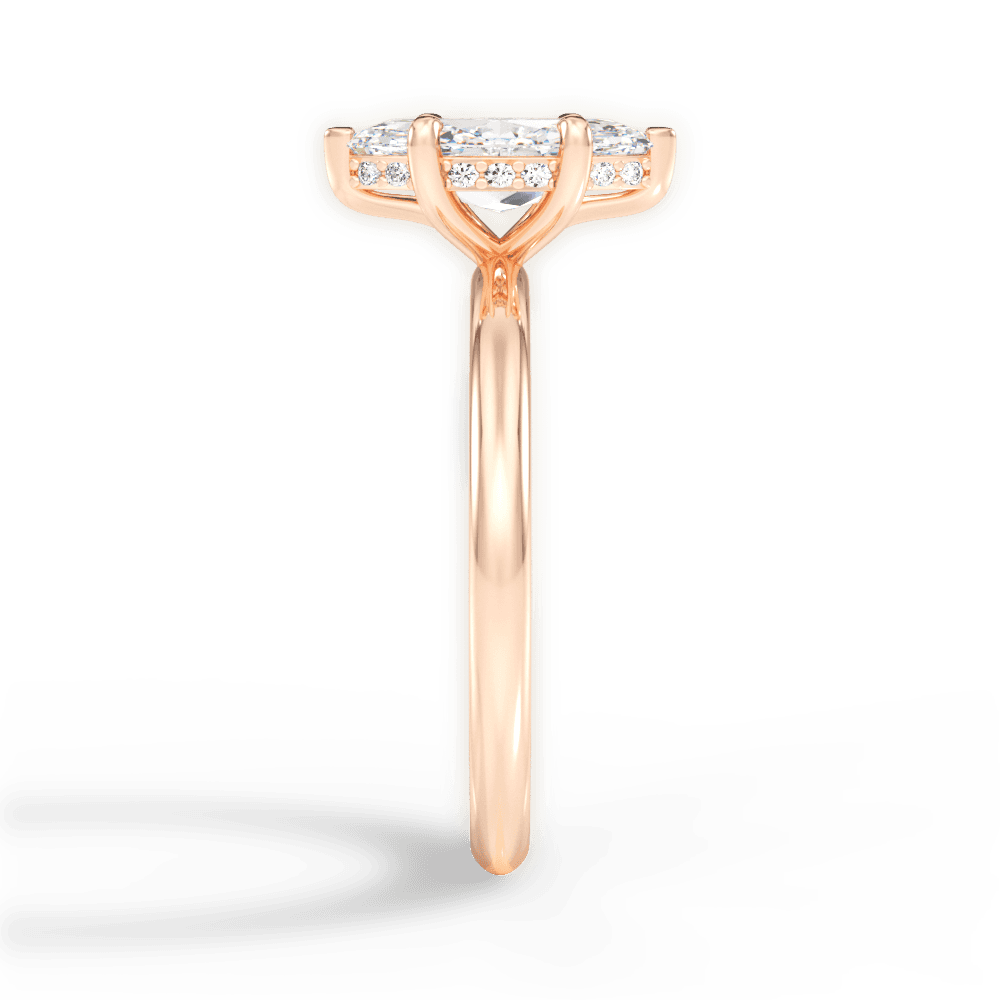 Brenda Marquise Cut Lab Grown Diamond 18Kt Rose Gold Engagement Ring - View 2
