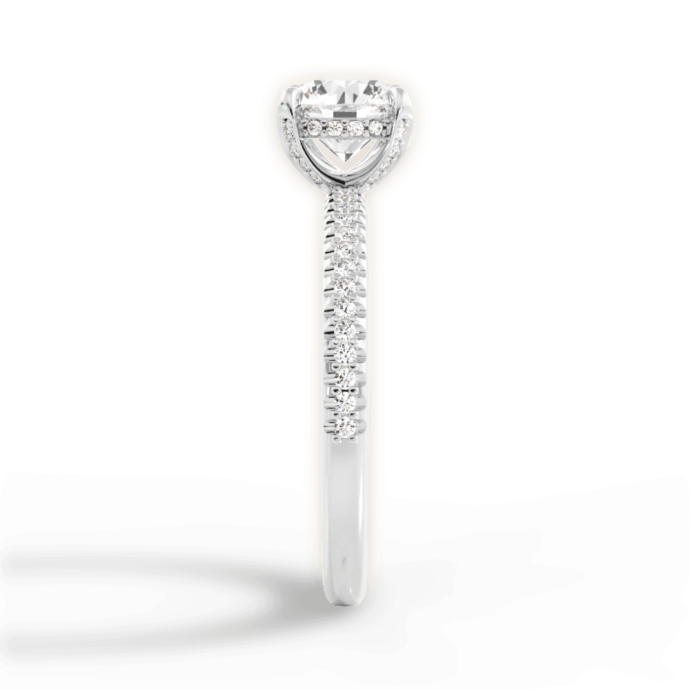 Helen Round Cut Lab Grown Diamond 18Kt White Gold Engagement Ring - View 2