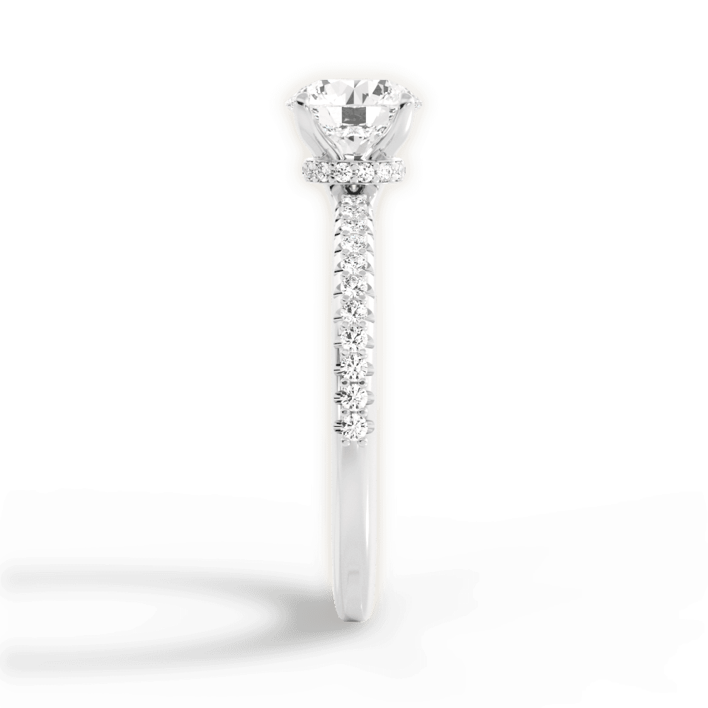 Giselle Round Cut Lab Grown Diamond Platinum Engagement Ring - View 3