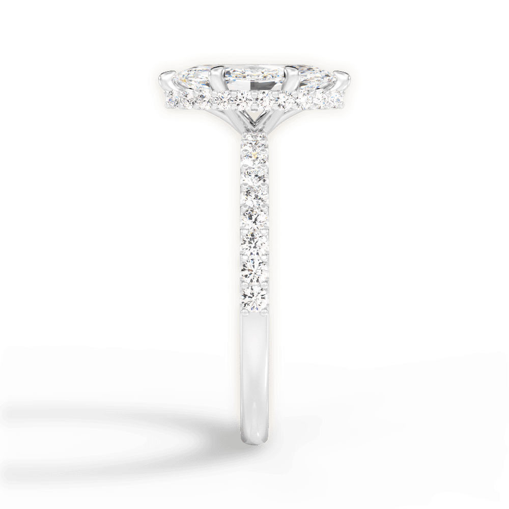Isabella Marquise Cut Lab Grown Diamond 18Kt White Gold Engagement Ring - View 4