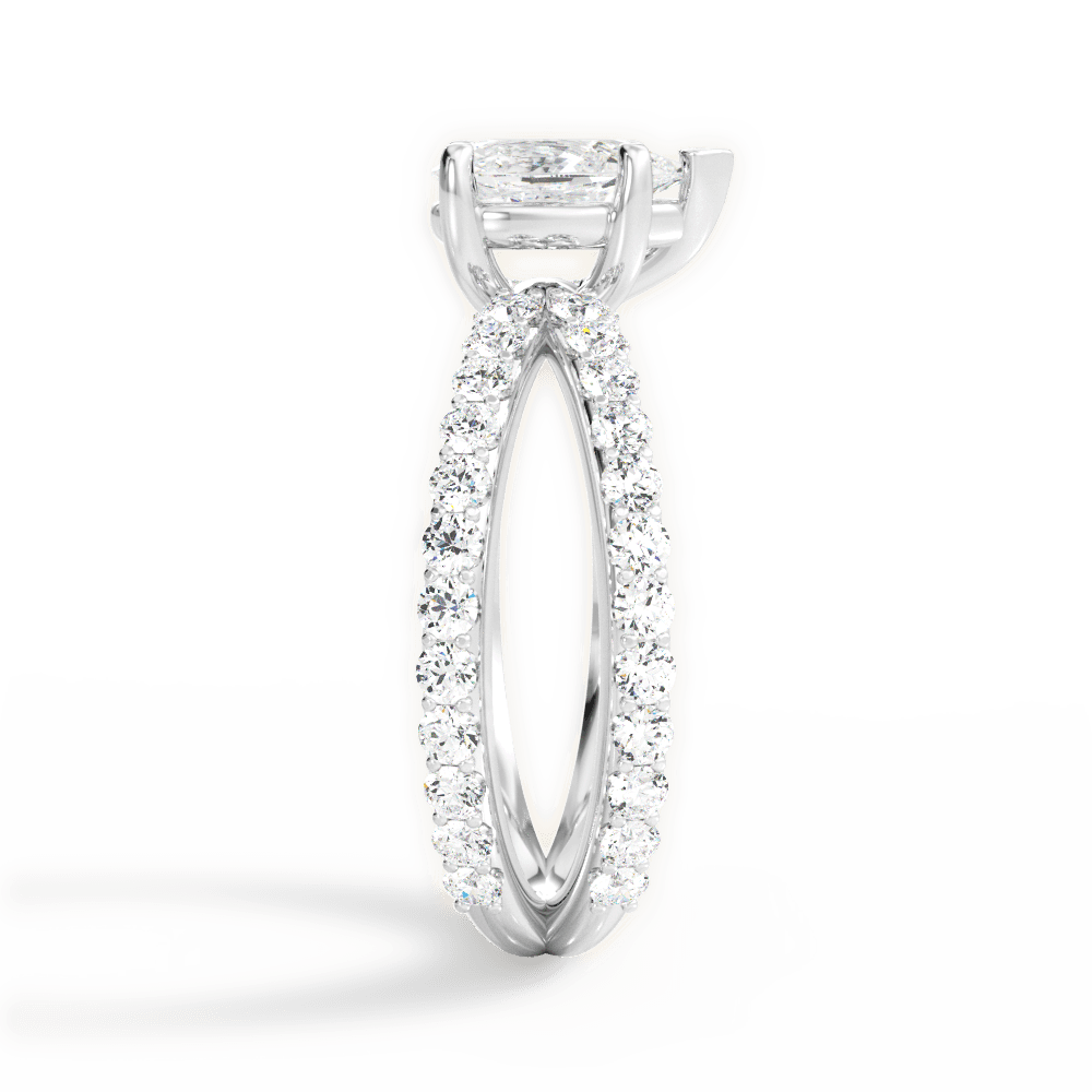 Lauren Pear Cut Lab Grown Diamond 14Kt White Gold Engagement Ring - View 2