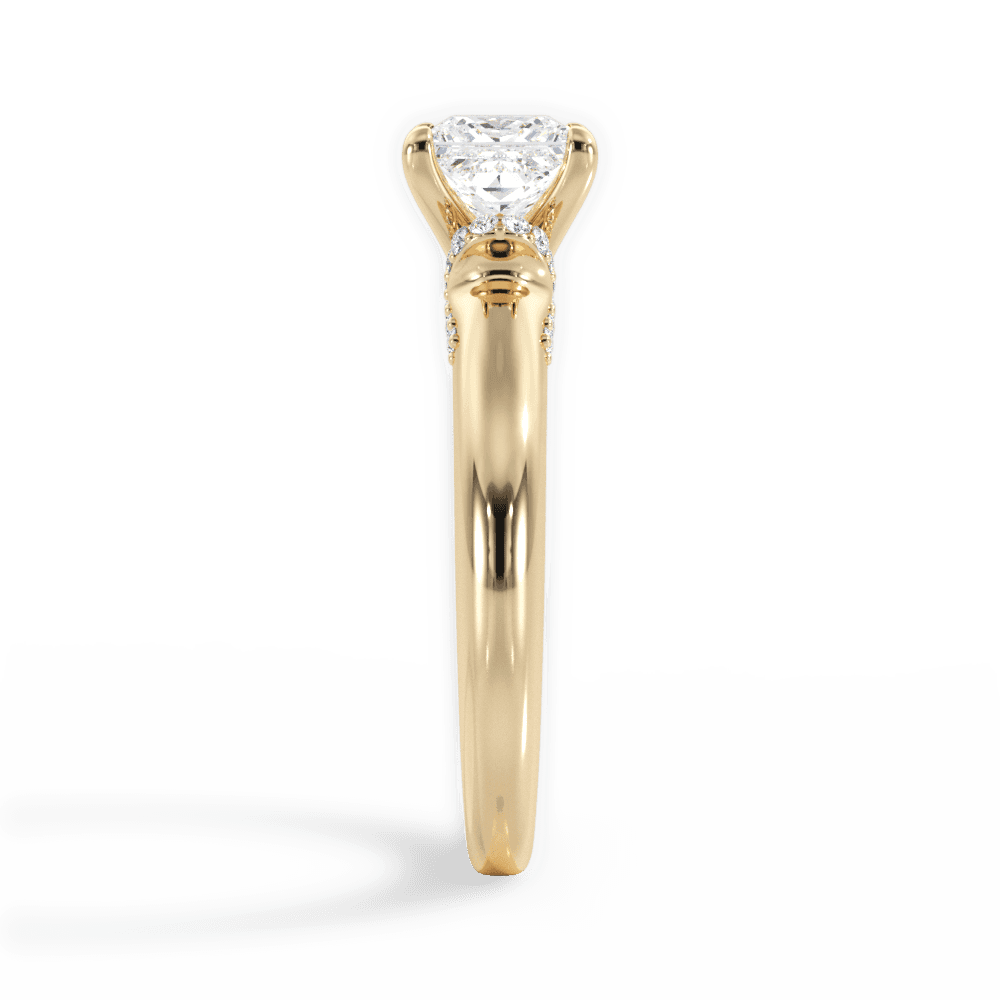 Florence Princess Cut Lab Grown Diamond 18Kt Yellow Gold Engagement Ring - View 2