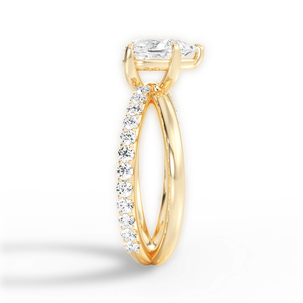 Jennifer Pear Cut Lab Grown Diamond 18Kt Yellow Gold Engagement Ring - View 3