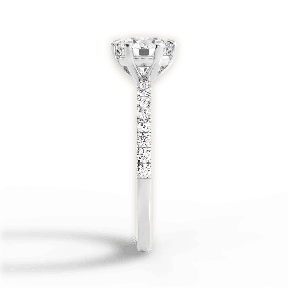 Eleanor Round Cut Lab Grown Diamond 18Kt White Gold Engagement Ring - View 4