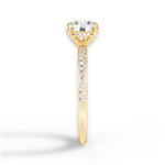 Janice Round Cut Lab Grown Diamond 18Kt Yellow Gold Engagement Ring - View 3