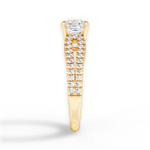 Jessica Asscher Cut Lab Grown Diamond 18Kt Yellow Gold Engagement Ring - View 3