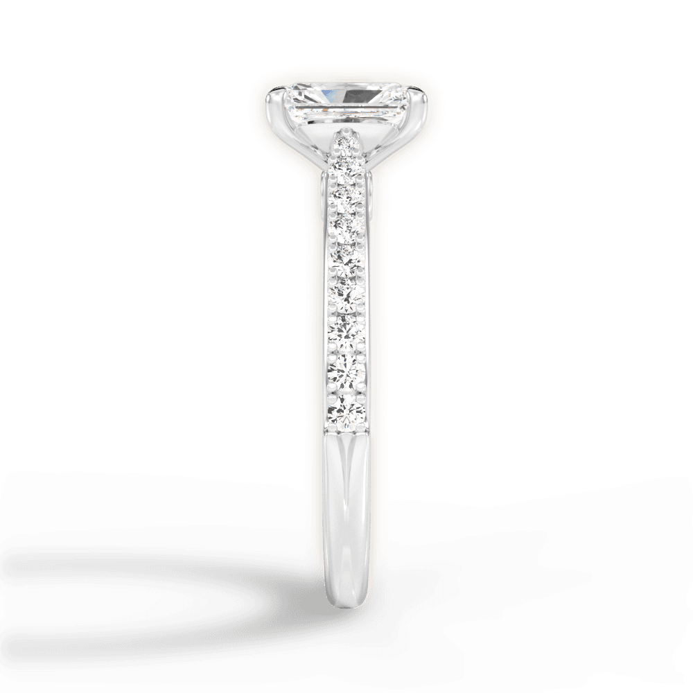 Frances Radiant Cut Lab Grown Diamond 14Kt White Gold Engagement Ring - View 2