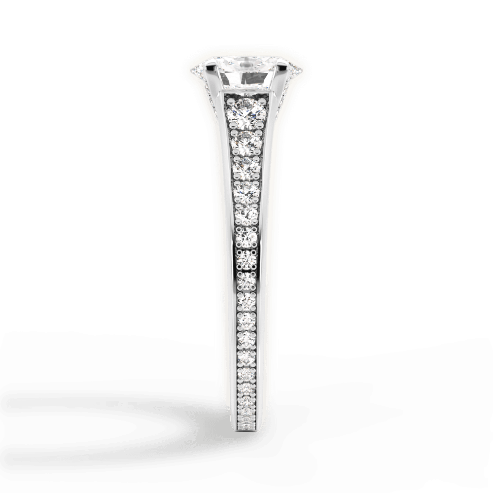 Leslie Oval Cut Lab Grown Diamond Platinum Engagement Ring - View 2