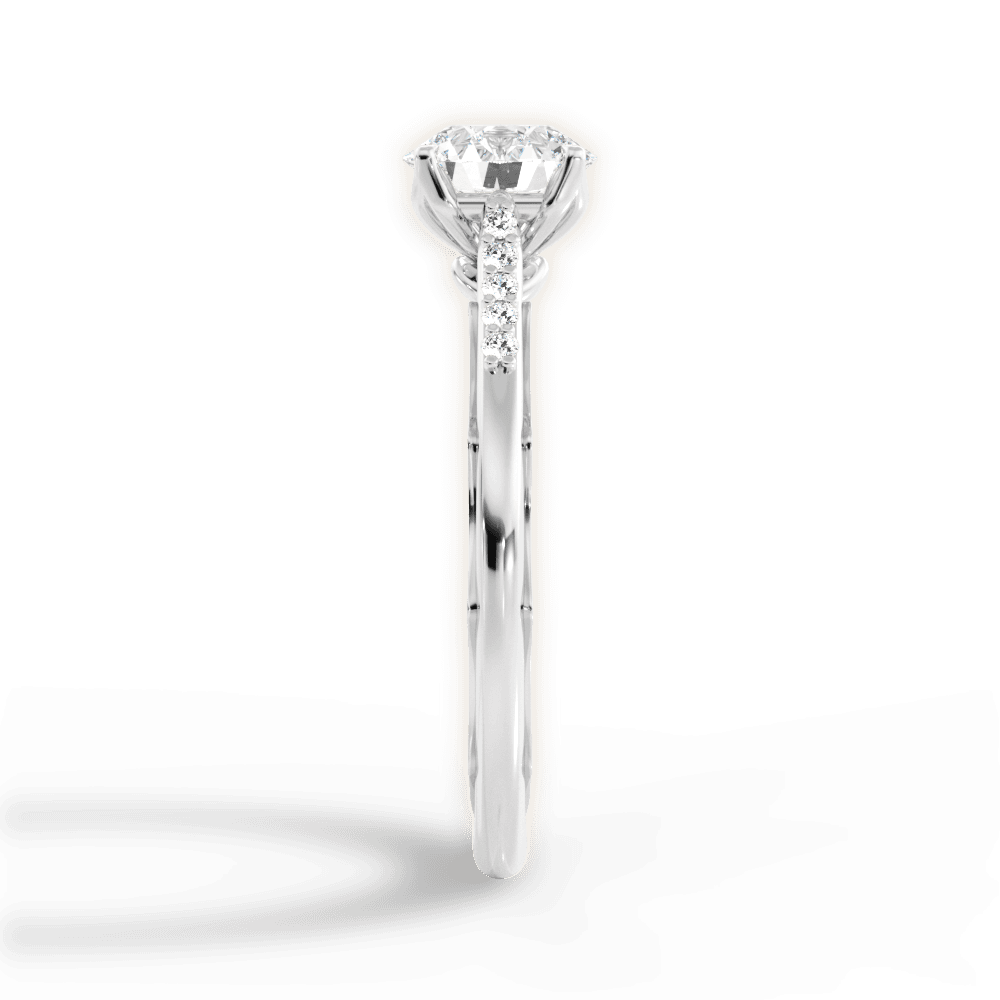 Christina Round Cut Lab Grown Diamond Platinum Engagement Ring - View 2