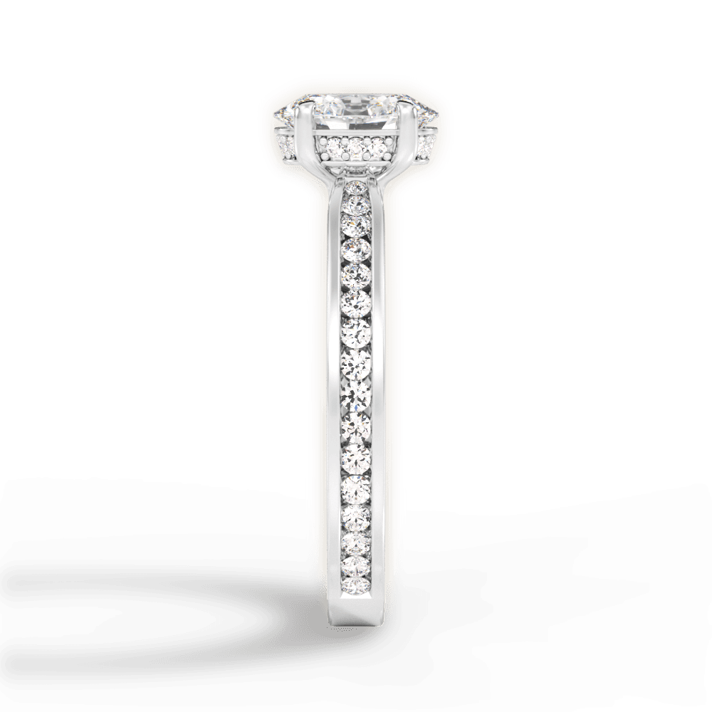 Katelyn Oval Cut Lab Grown Diamond Platinum Engagement Ring - View 3
