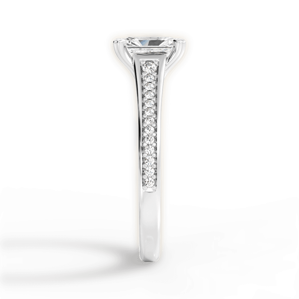 Delia Radiant Cut Lab Grown Diamond 18Kt White Gold Engagement Ring - View 4