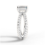 Lauren Emerald Cut Lab Grown Diamond Platinum Engagement Ring - View 2